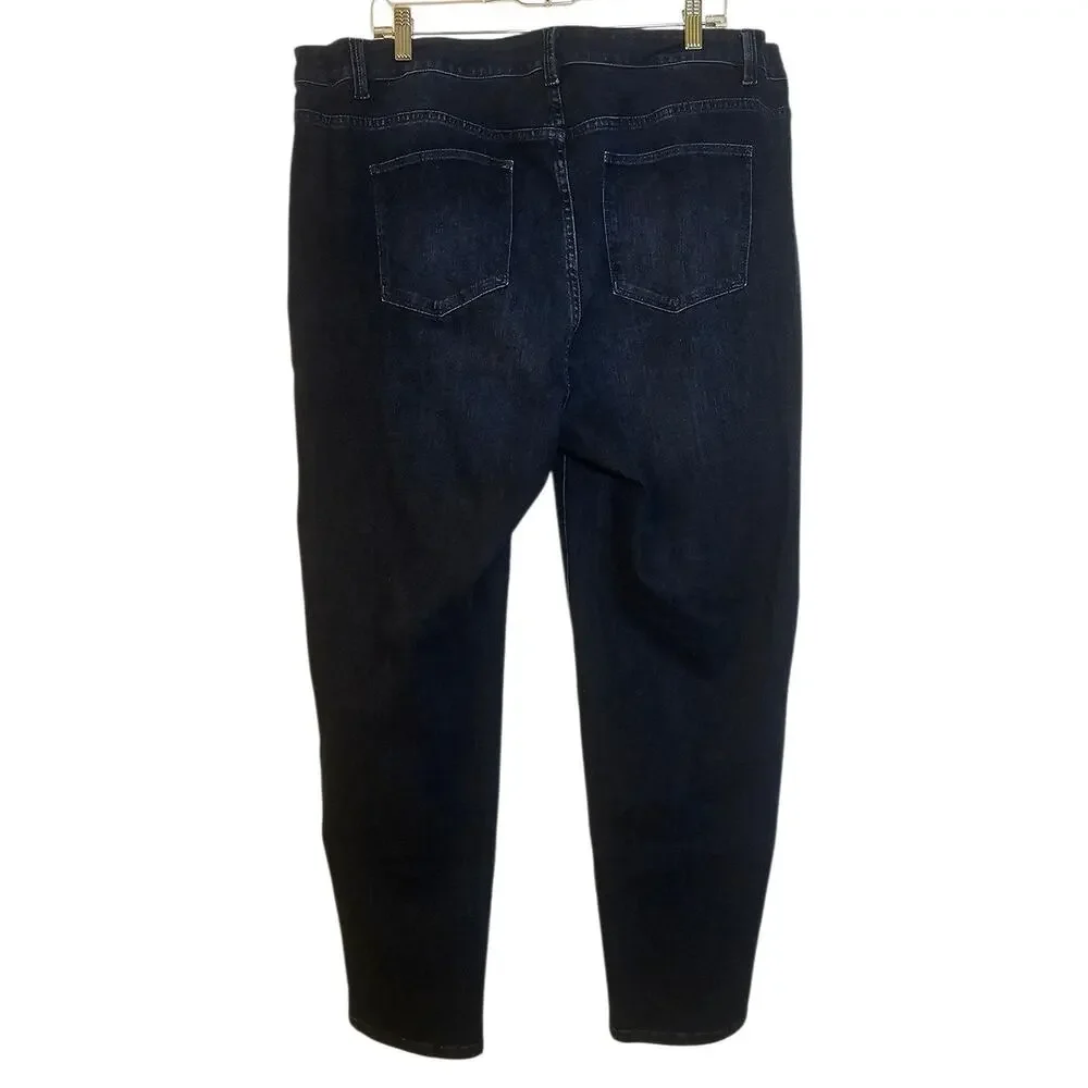 Soft Surroundings Dark Wash Boho Straight Leg Denim Jeans Size 1X
